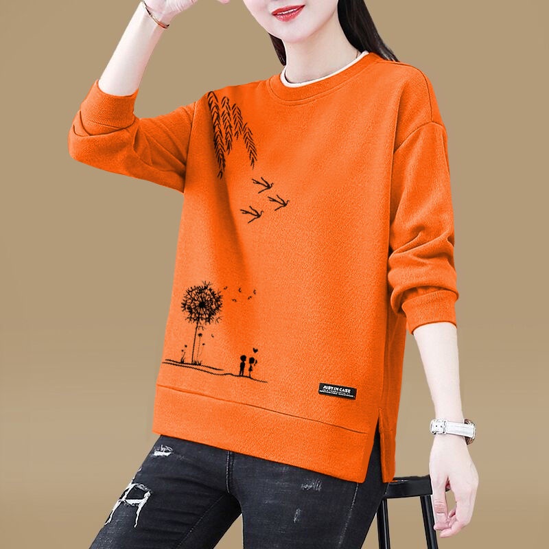 Áo Nỉ Cổ Tròn Dáng Dài Cỡ Lớn Phong Cách Phương Tây Thời Trang 2022 Mới