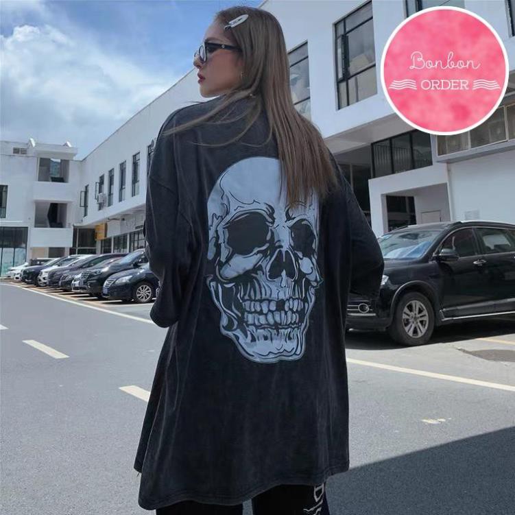 ÁO PULL ULZZANG HỌA TIẾT ĐẦU LÂU - [Bonbon Order Ulzzang]