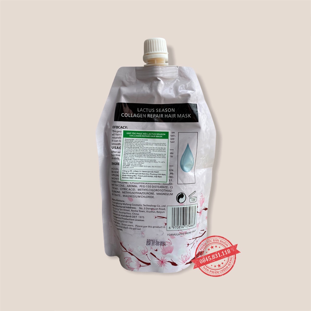 Kem ủ tóc Lactus Season 500ml phục hồi hư tổn Hấp ủ tóc thẳng mượt bổ xung collagen LOẠI 1 CT71