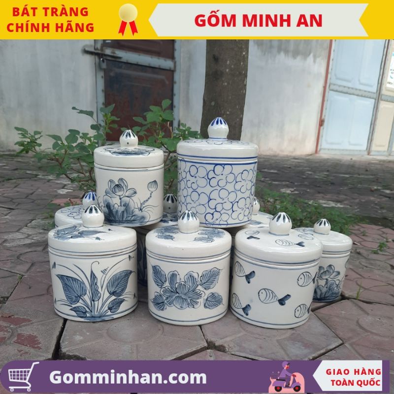 Hũ muối dưa, đựng gạo, đựng muối sứ Minh An Bát Tràng
