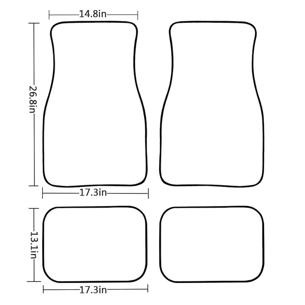 Bộ 4 miếng thảm lót sàn ô tô in hoạt tiết thu hút phù hợp với mọi loại xe