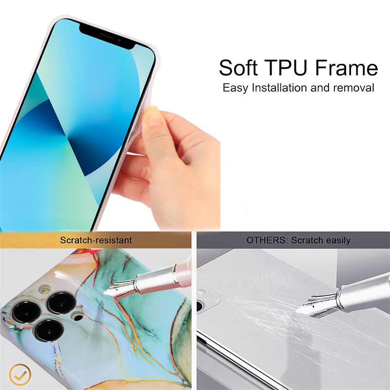 Ốp Điện Thoại TPU Mềm Chống Sốc Họa Tiết Đá Hoa Cương Cho Iphone 13 12 11 Pro Max
