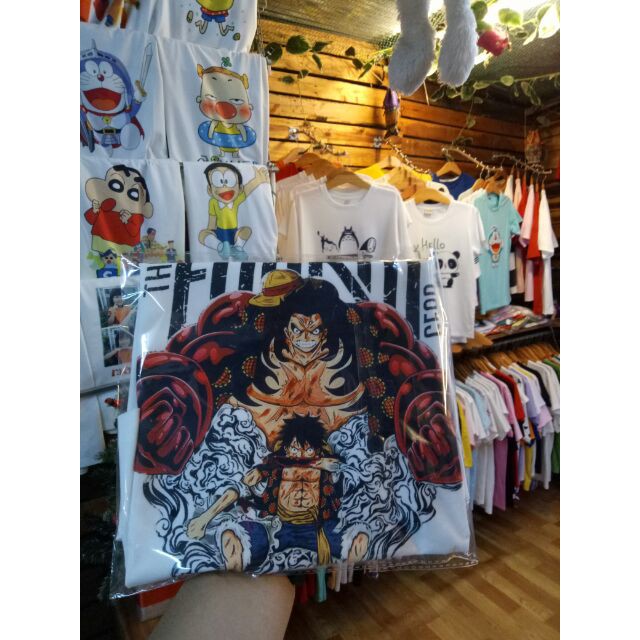 GIÁ RỂ Áo thun one piece luffy gear 4 siêu ngầu kèm ảnh thật (in tại shop) - có size cho trẻ em