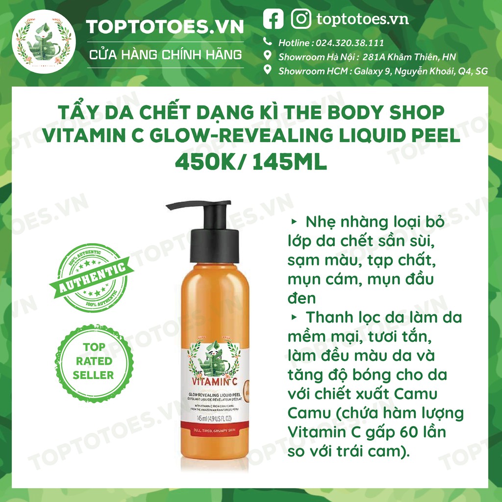 Tẩy da chết dạng kì The Body Shop Face Peeling Vitamin C & Drops Of Youth giúp da láng mịn, sáng khoẻ