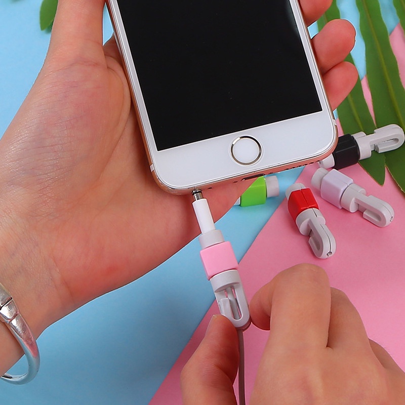 Phụ kiện bảo vệ dây cáp sạc tai nghe bằng silicon nhiều màu sắc siêu bền tiện dụng