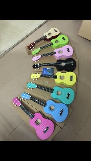 Ukulele đàn guitar mini đa sắc màu tặng hướng dẫn tự học