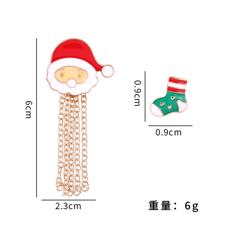 Ghim cài áo trang trí hình Santa Claus phối tua rua cá tính cho nữ