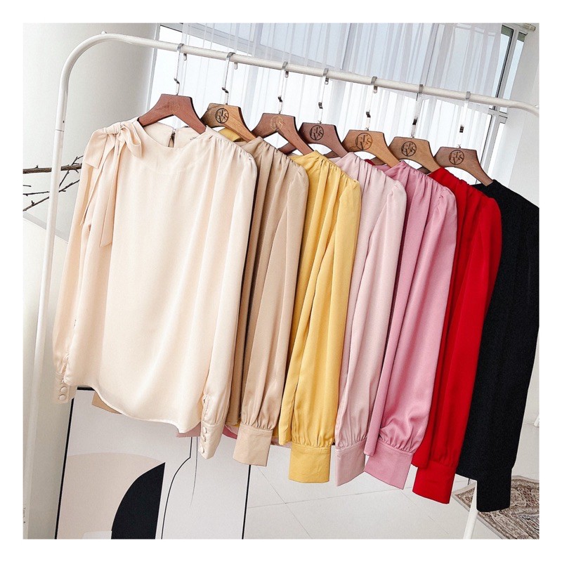 G03 Áo kiểu công sở nữ CÓ BIGSIZE 75KG, đi chơi cũng đẹp phối nơ xinh nữ tính - hợp thời trang dễ phối đồ - GEM Fashion