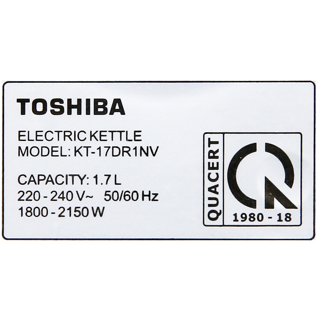 [Mã ELHADEV giảm 4% đơn 300K] Bình đun siêu tốc Toshiba 1.7 lít KT-17DR1NV