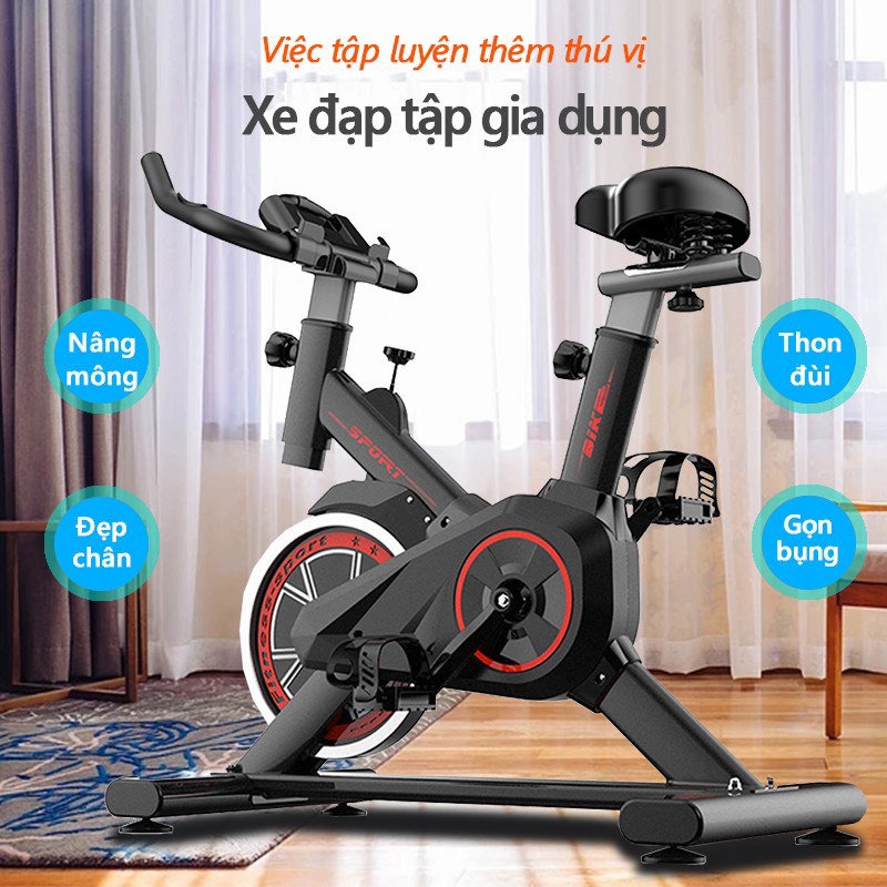 Xe Đạp Tập Thể Dục Tại Nhà SPIN BIKE Cao Cấp - Cảm Biến Nhịp Tim Full Bộ Phụ Kiện Đi Kèm