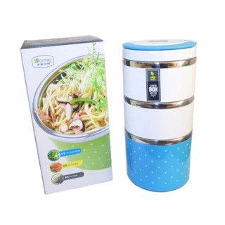 Hộp cơm chấm bi 3 tầng