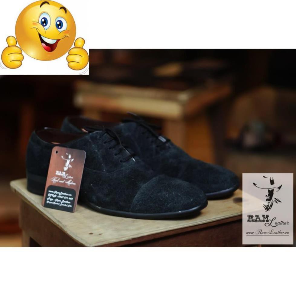 GIÀY CÔNG SỞ OXFORD DA BÒ LỘN ĐEN - CHÍNH HÃNG RAM LEATHER .