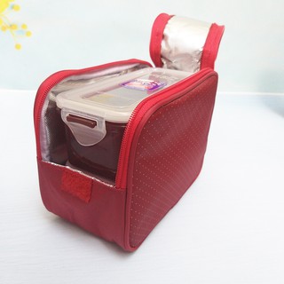 Bộ hộp cơm Lock&Lock HPL762 DR túi đỏ - Larva Store