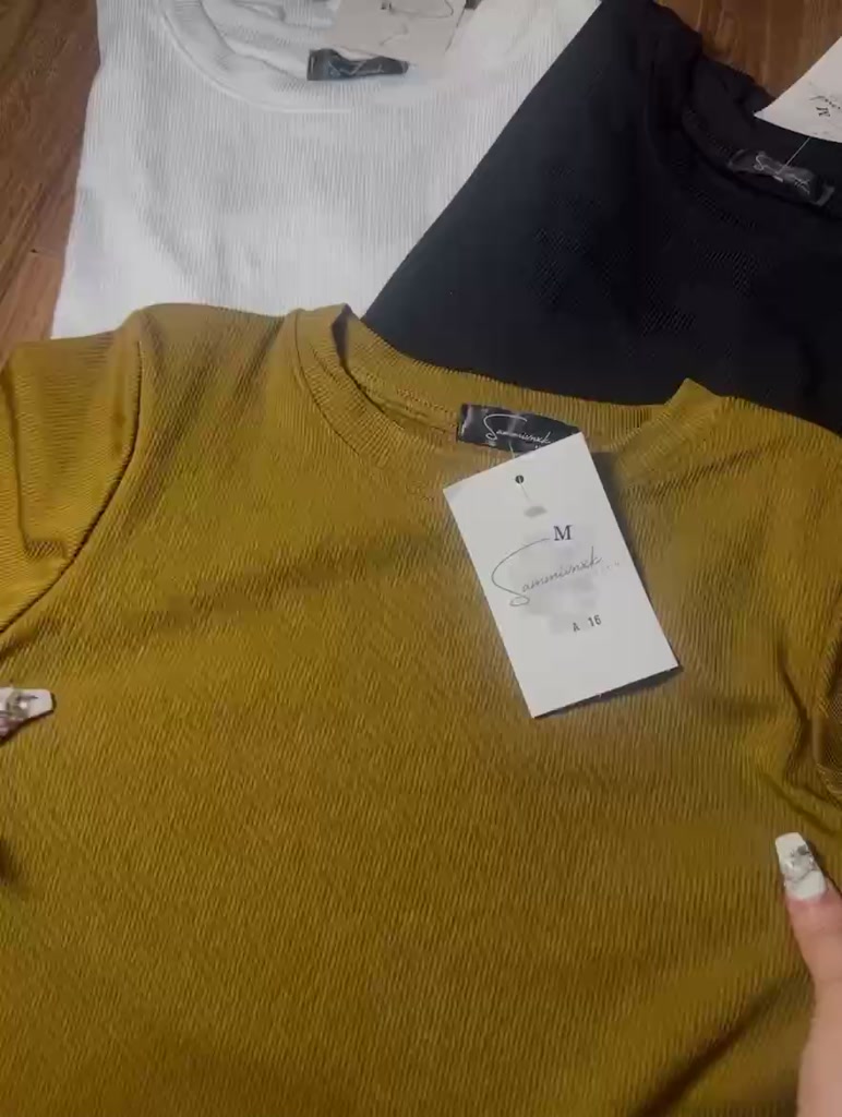 A16-Áo thun tăm cổ tròn tay ngắn dáng body Sammivnxk☘️Freeship | BigBuy360 - bigbuy360.vn