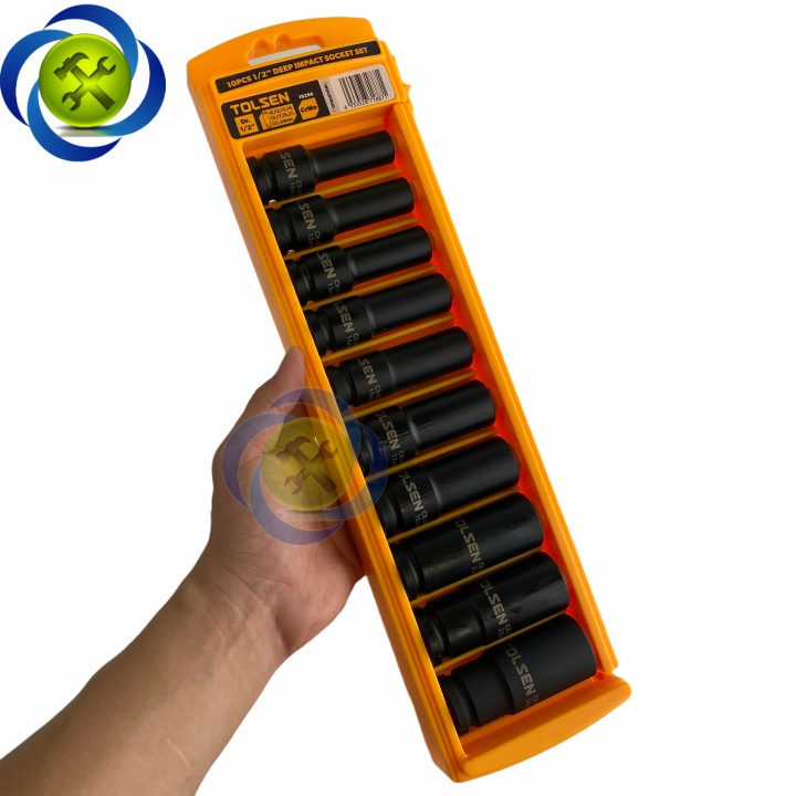 Bộ tuýp đen dài Tolsen 18296 10 chi tiết  (10-24mm) loại 6 cạnh thép CR-MO