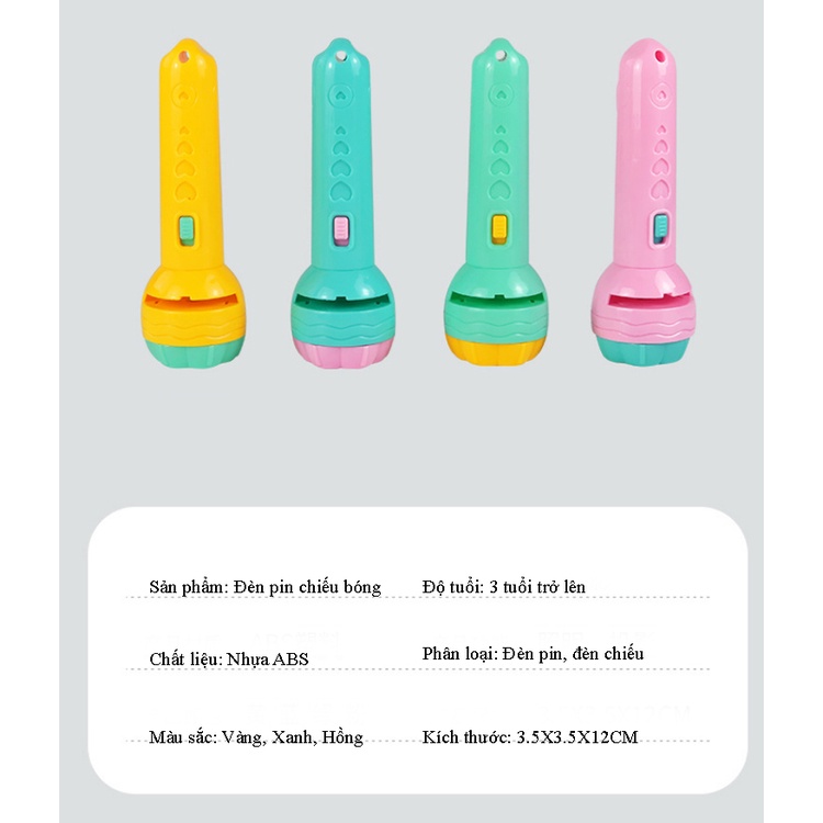 Đèn Pin chiếu hình 10 chủ đề 80 hình cho bé