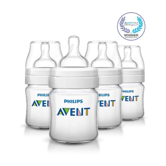 Set 2 bình sữa cùng cỡ Philips Avent nhựa PP cổ thường anti-colic 125ml / 260ml