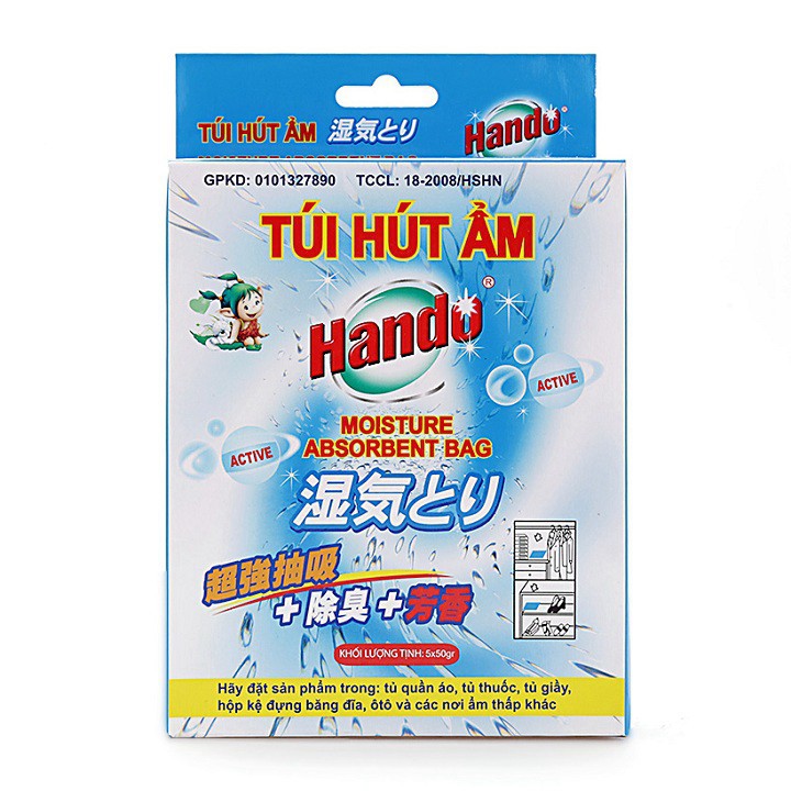 Hộp gồm 5 gói hút ẩm Hando