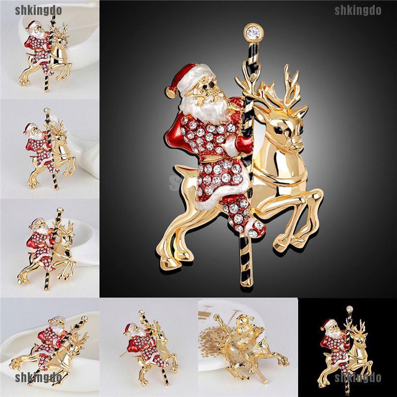 Ghim cài trang trí áo họa tiết ông già noel/tuần lộc xinh xắn