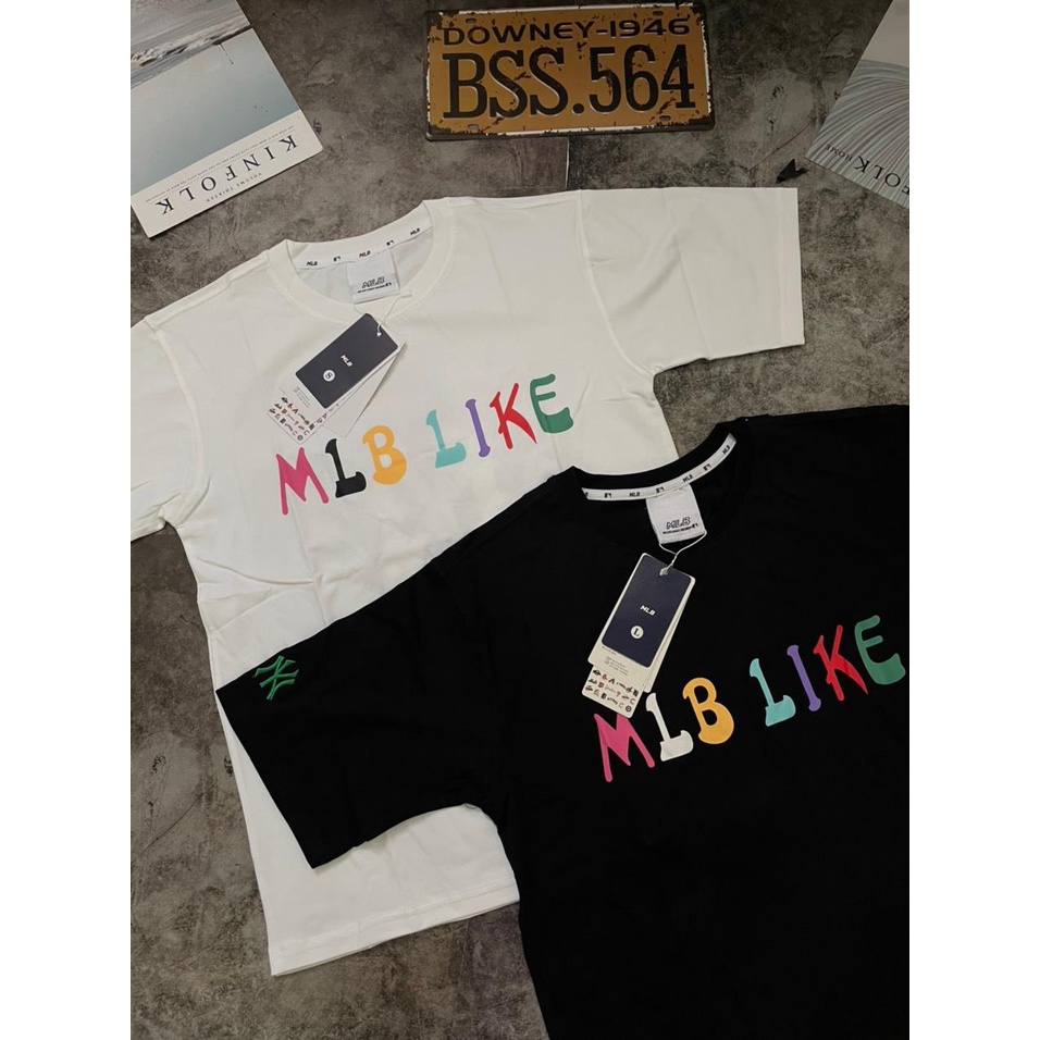 Áo Thun Unisex Chất Cotton 100% Mịn Mát In N Y Like Màu Đen/Trắng