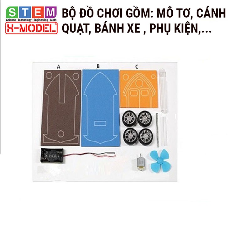 Đồ chơi thông minh STEM Ca nô 4 bánh đi được trên nước X-MODEL ST56 cho bé,  Đồ chơi trẻ em DIY| Giáo dục STEM, STEAM