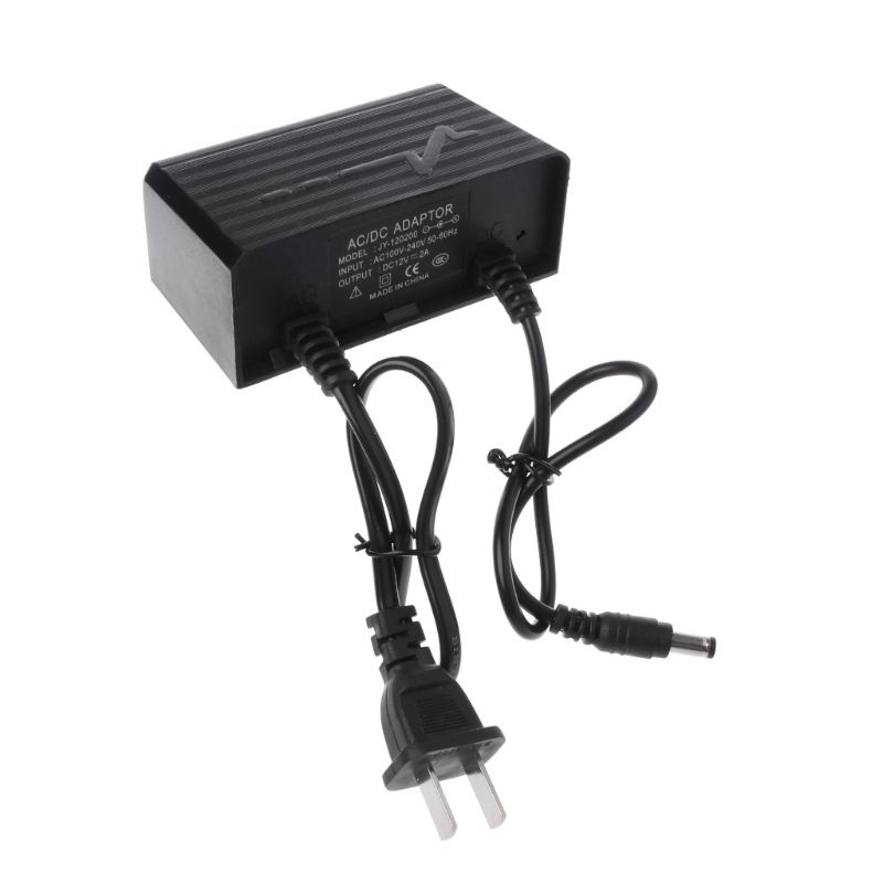 btsg Power Supply AC DC Charger Adapter 12V 2A EU US Plug Waterproof Outdoor for Monitor CCTV CCD Security Camera