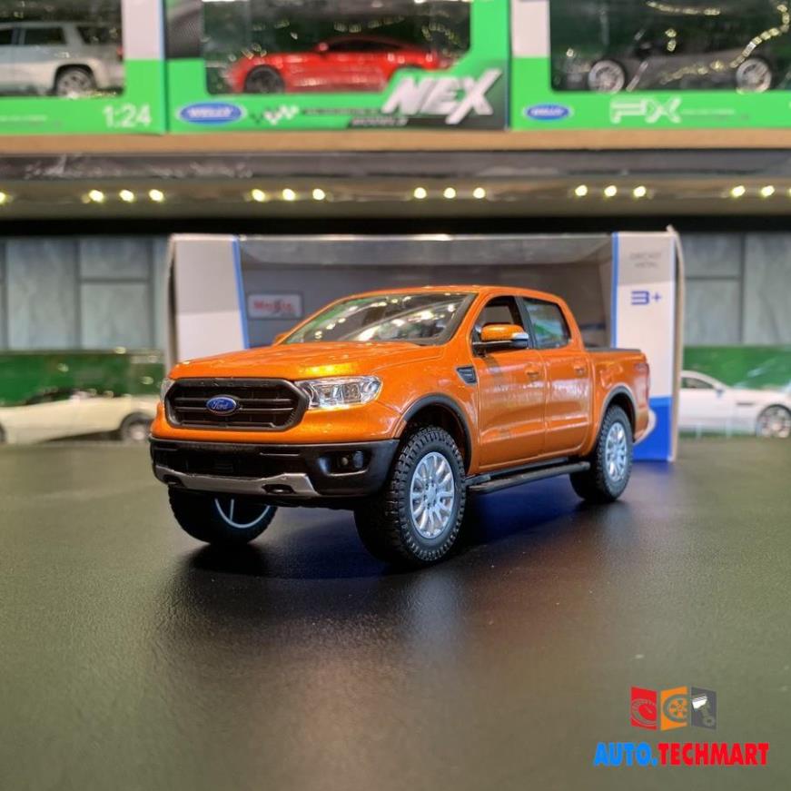 Mô hình xe bán tải Ford Ranger 2019 tỉ lệ 1:27 hãng Maisto (Cam+ Xanh)
