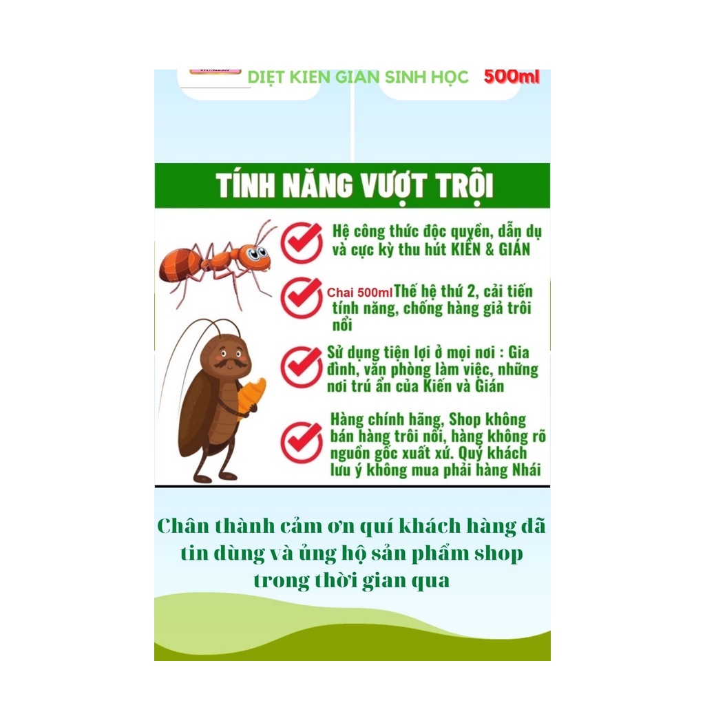 Chai xịt diệt kiến gián côn trùng KINA đa năng tiện lợi dùng tại nhà 500ml