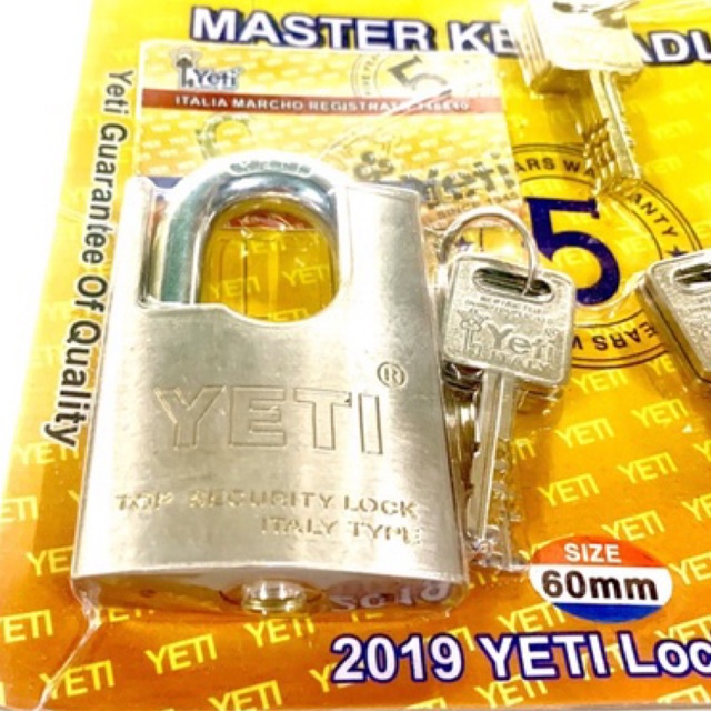 Bộ 2 ổ khoá Masterkey chìa chủ YETI 6 phân chống cắt