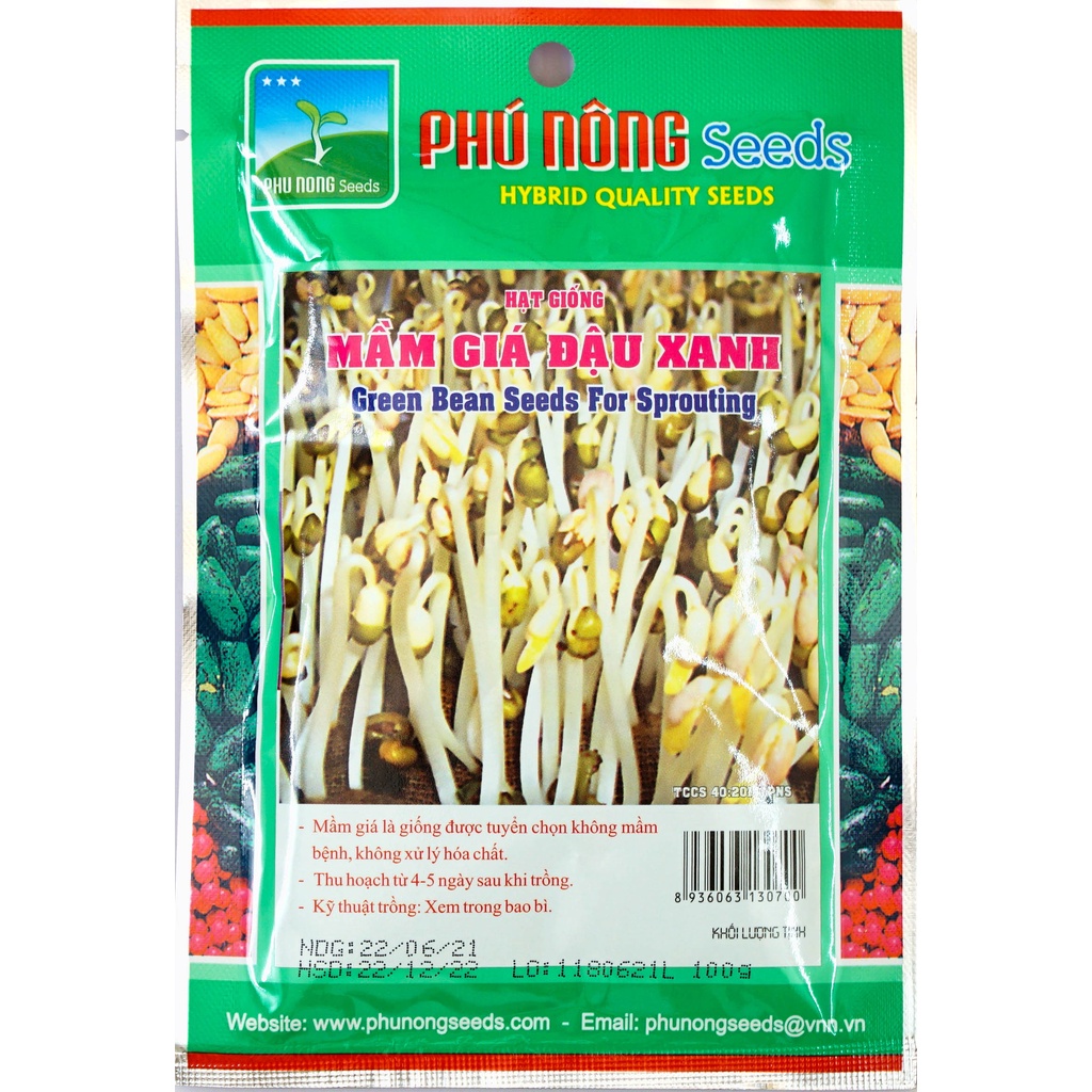 Hạt Giống Mầm Giá Đậu Xanh Phú Nông- Gói 100gr (HPN-028)