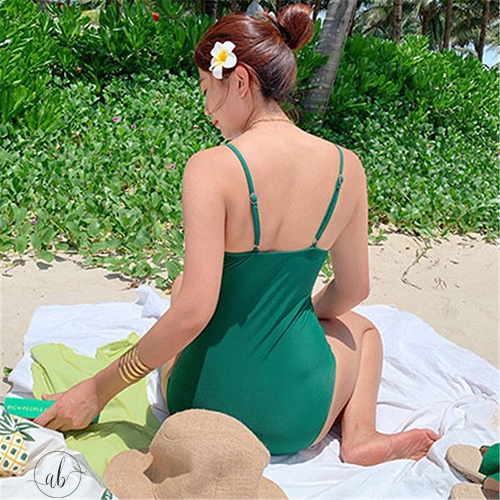 Đồ bơi nữ, bikini 1 mảnh liền thân màu xanh lá tôn da, cúp ngực cho vòng 1 quyến rũ, đẹp, nữ tính