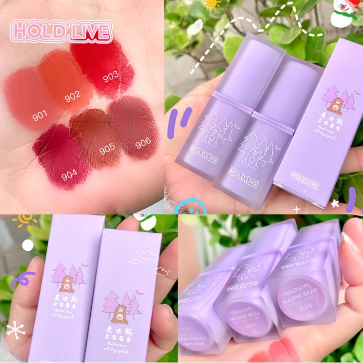 Son thỏi lì HOLD LIVE gấu tím mềm mịn Maddie Bear Soft Fog Lipstick Holdlive HL459 HLIV70