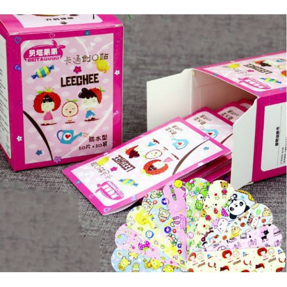 Hộp 100 băng cá nhân, băng y tế urgo hoạt hình xinh xắn