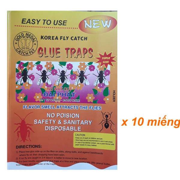 SET 10 miếng keo dính ruồi, dán ruồi, bẫy ruồi Korea Fly Catch