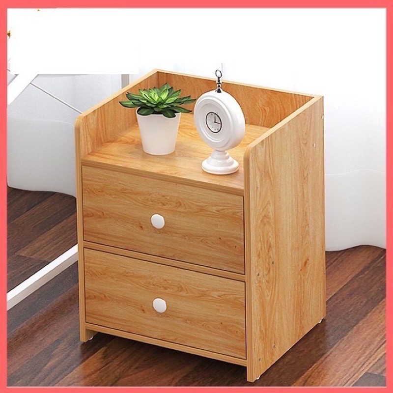 Tủ, Kệ Đầu Giường Vuông Ngăn Kéo Màu Gỗ 40 x 26 x 32.5cm (HÀNG CHẤT LƯỢNG CAO)