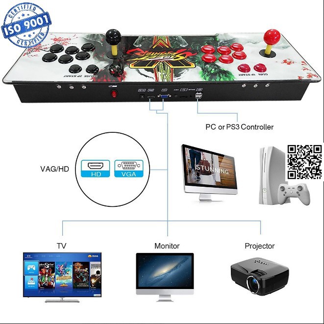 1690 Máy game thùng đôi tích hợp sẵn trò chơi NEOGEO thùng thẻ MAME Arcade