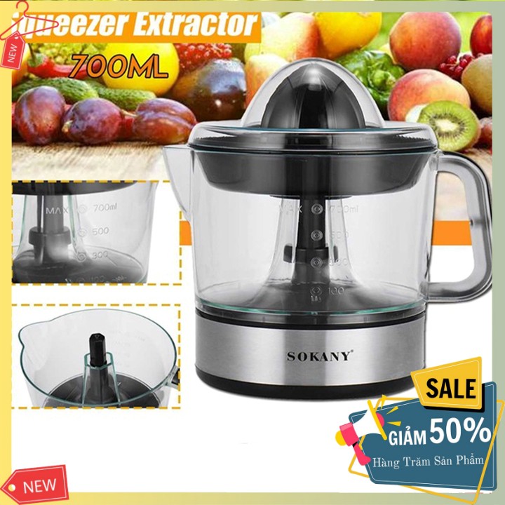 Máy vắt cam SOKANY JE-6230 dùng điện CHÍNH HÃNG dung tích 700ml, Máy vắt cam tự động