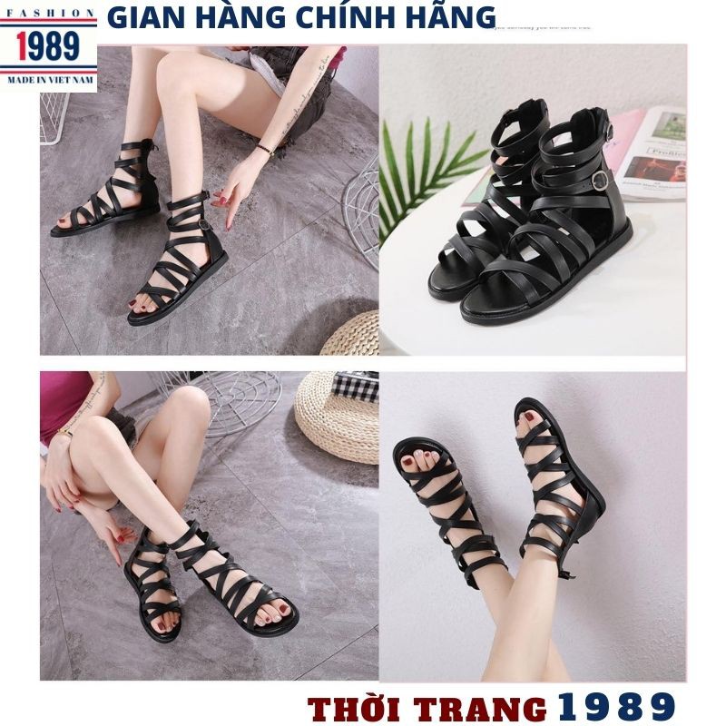 dép sandal nữ 🌺quai chiến binh khóa cài SD07 dép quai ngang đi êm chân sành điệu kute năng động trẻ chung ,TIỆM 1989