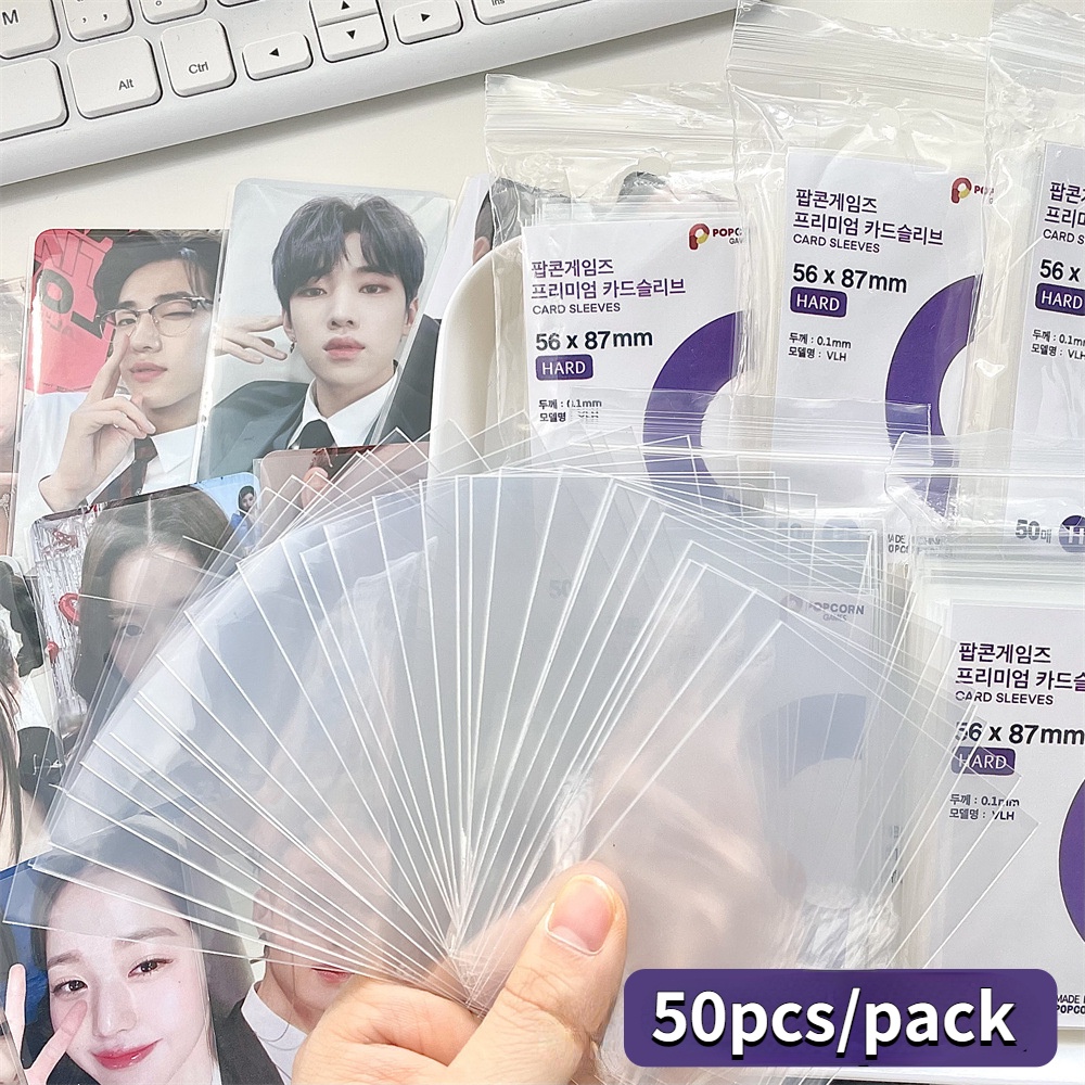 50 cái bỏng ngô Hàn Quốc ảnh thẻ bảo vệ phim thẻ nhỏ tay áo dày siêu trong suốt bảo vệ tay áo