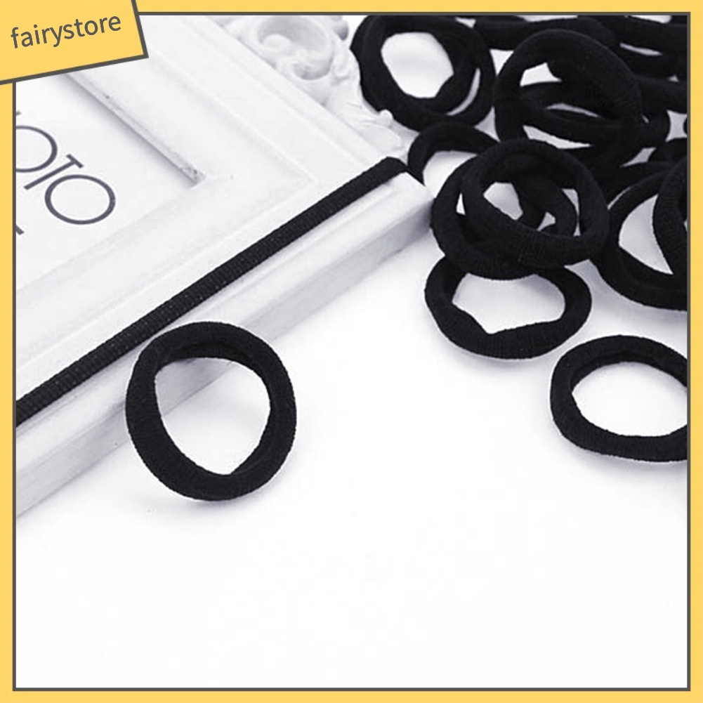 Set 50 dây buộc tóc co giãn màu trơn đơn giản thời trang xinh xắn cho nữ