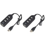 Bộ 2 Bộ chia usb cho máy tính USB 2.0 Hub 4 Port (Đen) 1000000056x2