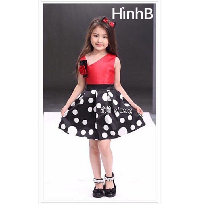Đầm bé gái kiểu lệch vai từ 10-17kg - Đầm bé gái - Đầm đẹp cho bé- Tomchuakids.