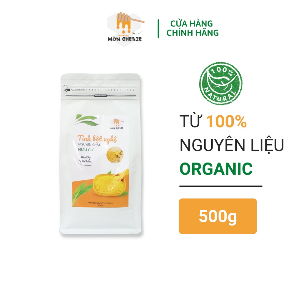 [500g] Tinh Bột Nghệ Nguyên Chất Mon Cherie Honey Loại Cao Cấp Từ Những Củ Nghệ Đỏ Tươi Giàu Curcumin