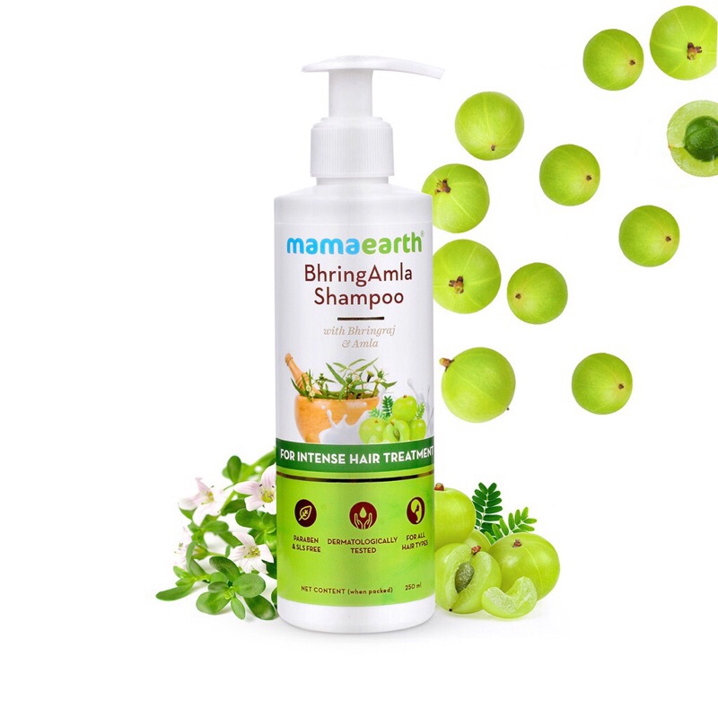 Dầu gội giảm rụng phục hồi tóc cỏ mực Bring Amla Mamaearth 250ml
