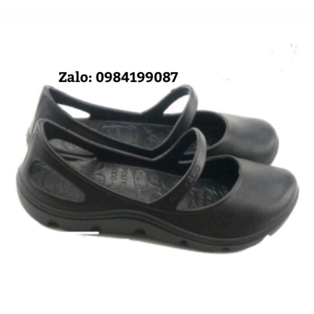 Giầy nhựa Thái Lan nữ Monobo- Tammy màu đen đế đen