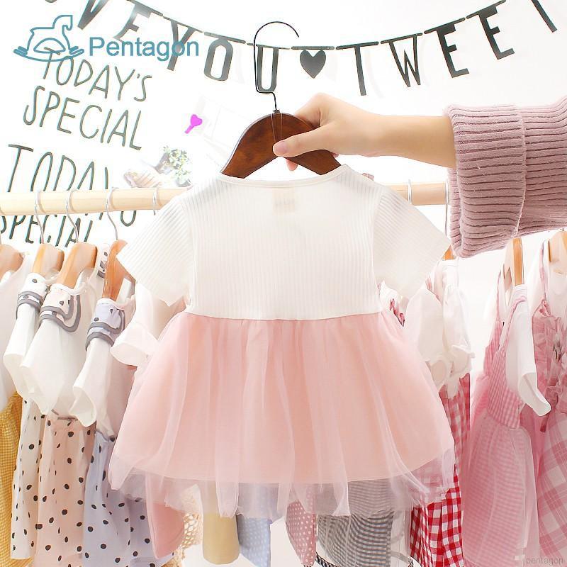 Đầm Bé Gái 2 Lớp Phối Lưới