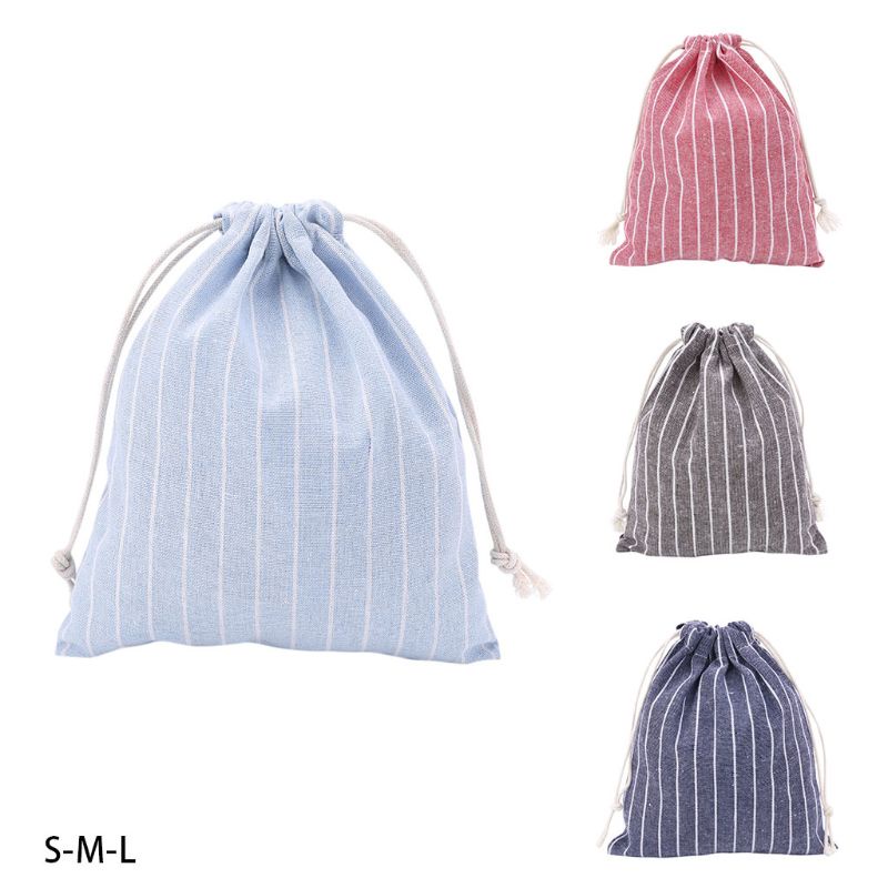 1 Túi Dây Rút Cotton Lanh Đựng Kẹo Giáng Sinh