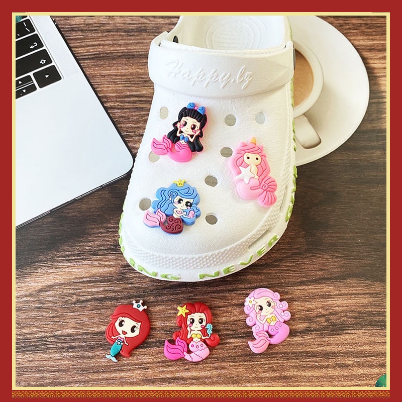 Phụ Kiện Trang Trí Giày Hình Nàng Tiên Cá Hoạt Hình