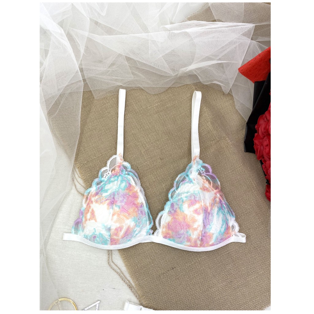 👙 Bra thiết kế 👙 Bộ đồ lót nữ màu hoa cá tính có mút, phiên bản giới hạn. Bralette hàng thiết kế cao cấp | BigBuy360 - bigbuy360.vn