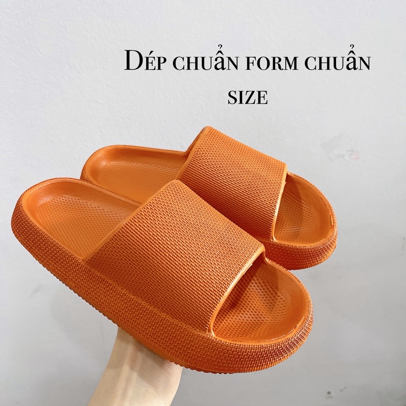 Dép bánh mì trơn quai ngang siêu nhẹ đế cao 4 phân D77